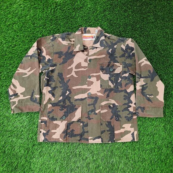 Vintage Winchester Woodland Camo Hunting Field Jacket M 24x27 Baggy - Picture 1 of 10